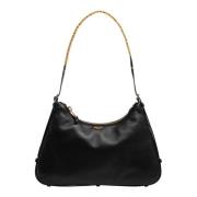 Stijlvolle Lettering Hobo Tas Moschino , Black , Dames