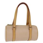 Pre-owned Leather handbags Burberry Vintage , Beige , Dames