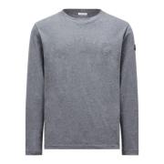 Grijze Logo Longsleeve T-shirt Moncler , Gray , Heren