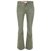 Flared Fit Jeans met Flap Zakken DNM Pure , Green , Dames