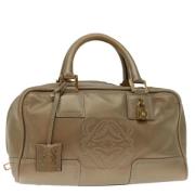 Pre-owned Leather handbags Loewe Pre-owned , Beige , Dames