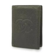 Pre-owned Leather wallets Chanel Vintage , Black , Dames