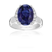 Grande Ellisse Blauwe Zirkoon Ring Sif Jakobs Jewellery , Gray , Dames