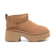 Beige Suède Laarzen met Naad Details UGG , Beige , Dames