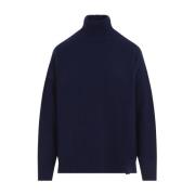 Navy Convertible Turtle Neck Jumper Victoria Beckham , Blue , Dames