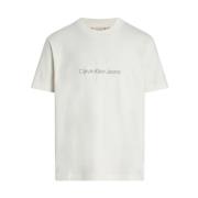 Korte Mouw Jersey T-Shirt Calvin Klein Jeans , White , Heren