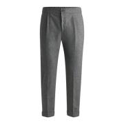 Flanellen Taps Toelopende Herenbroek Grijs Hugo Boss , Gray , Heren