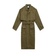 Katoenen Trenchcoat met Dubbele Kraag Isabel Marant , Brown , Heren