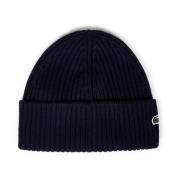 Blauwe Beanie Hoed voor Mannen Lacoste , Blue , Heren