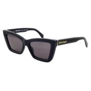 Zwarte Montuur Grijze Lens Zonnebril Palm Angels , Black , Unisex