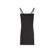 Minimalistische Flanellen Bustier Jurk Patrizia Pepe , Black , Dames