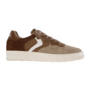 Bruine Leren Sneaker Layton 01 Voile Blanche , Brown , Heren