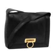 Pre-owned Leather shoulder-bags Salvatore Ferragamo Pre-owned , Black ...