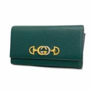 Pre-owned Leather wallets Gucci Vintage , Green , Dames