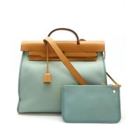 Pre-owned Leather handbags Hermès Vintage , Blue , Dames