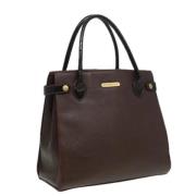 Pre-owned Leather handbags Burberry Vintage , Brown , Dames