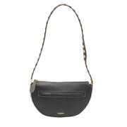 Pre-owned Leather shoulder-bags Burberry Vintage , Black , Dames