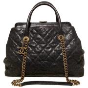 Pre-owned Leather chanel-bags Chanel Vintage , Black , Dames