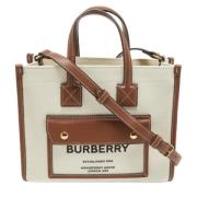 Pre-owned Canvas handbags Burberry Vintage , Beige , Dames