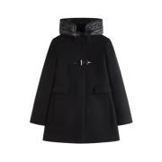 Zwarte Toggle Coat met Kikker Sluiting Fay , Black , Dames