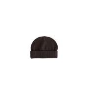 Bruine Wol Beanie MAT Black Lijn Moncler , Brown , Unisex