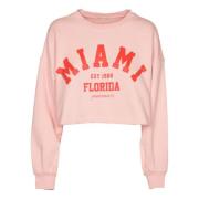 Crop Sweaters met Print en Label Hinnominate , Pink , Dames