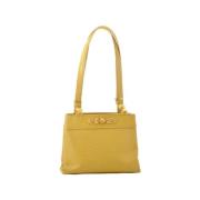 Pre-owned Leather shoulder-bags Versace Pre-owned , Yellow , Dames