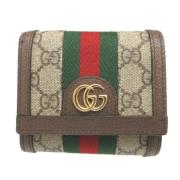 Pre-owned Leather wallets Gucci Vintage , Beige , Dames