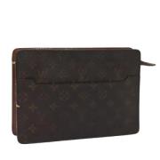 Pre-owned Canvas clutches Louis Vuitton Vintage , Brown , Dames