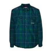 Groene Tartan Check Jas MC2 Saint Barth , Green , Heren