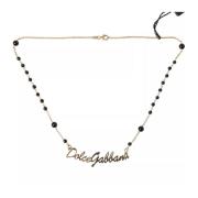 Zwarte Kralen Rozenkrans Ketting Dolce & Gabbana , Gray , Dames