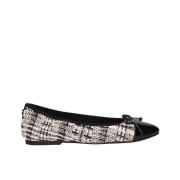 Tweed Geruite Ballerina Schoenen La Strada , Black , Dames