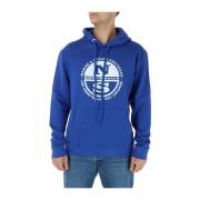 Blauwe Print Sweatshirt voor Heren North Sails , Blue , Heren