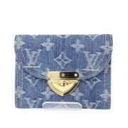 Pre-owned Leather wallets Louis Vuitton Vintage , Blue , Dames