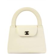 Pre-owned Leather handbags Chanel Vintage , White , Dames