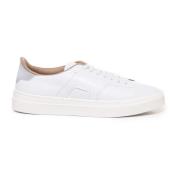 Roomkleurig Suède Veterschoenen Santoni , White , Heren