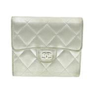 Pre-owned Leather wallets Chanel Vintage , Gray , Dames