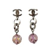 Pre-owned Fabric earrings Chanel Vintage , Purple , Dames