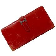 Pre-owned Leather wallets Hermès Vintage , Red , Dames