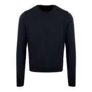 Kasjmier Crewneck Sweater Fw23 Regular Fit Drumohr , Blue , Heren