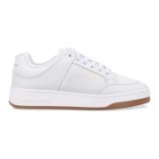 Witte Geperforeerde Leren Sneakers Saint Laurent , White , Dames