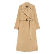 Lange wollen jas met sjaalkraag Max Mara , Beige , Dames