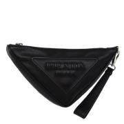 Pre-owned Leather clutches Prada Vintage , Black , Dames