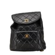 Pre-owned Leather chanel-bags Chanel Vintage , Black , Dames