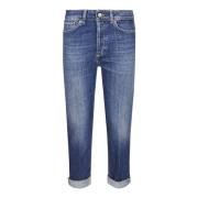 Blauwe Loose Fit Enkel Lengte Jeans Dondup , Blue , Dames