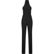 Jumpsuit van wolstof met diepe halslijn Dondup , Black , Dames