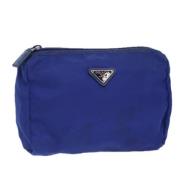 Pre-owned Nylon pouches Prada Vintage , Blue , Dames