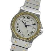 Pre-owned Yellow Gold watches Cartier Vintage , White , Heren