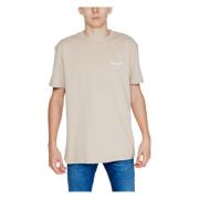 Gouden Print Ronde Hals T-shirt Mannen Tommy Hilfiger , Yellow , Heren