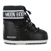 Zwarte Gesloten Icon Low Nylon Laarzen Moon Boot , Black , Dames